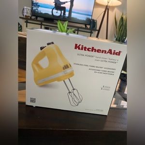 BRAND NEW! Yellow Kitchenaid hand mixer